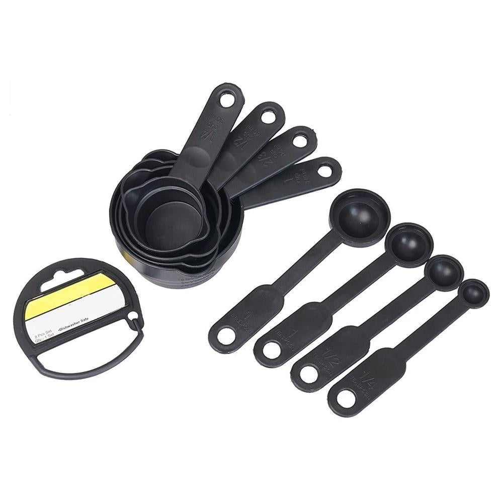 106 Plastic Measuring Cups And Spoons (8 Pcs Black) 106 Plastic Measuring Cups And Spoons (8 Pcs Black)